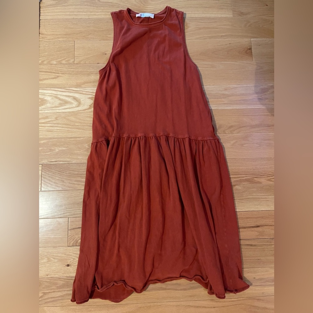 Free People Rust  Sleeveless Tiered Maxi  Dress